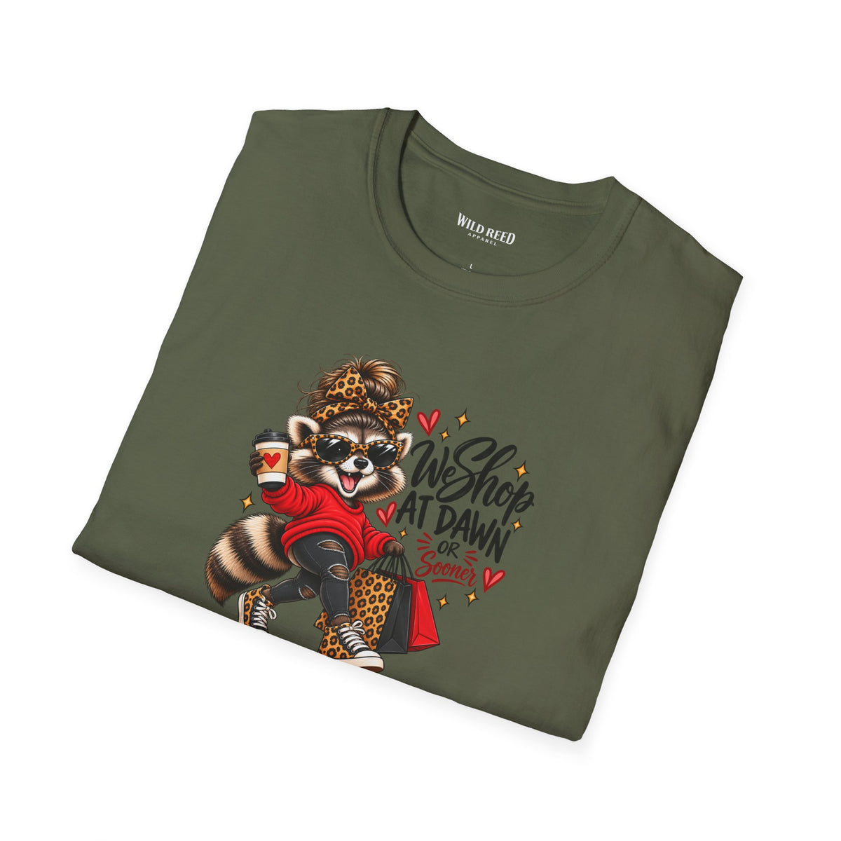 We Shop at Dawn Raccoon Shirt | Funny Black Friday Tee