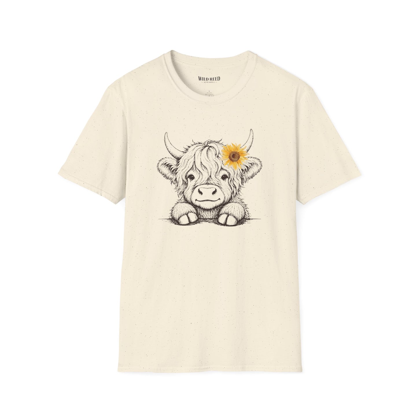 Baby Highland Cow Sunflower Graphic Tee | Cute Farmhouse Cow Shirt | Wild Reed Apparel
