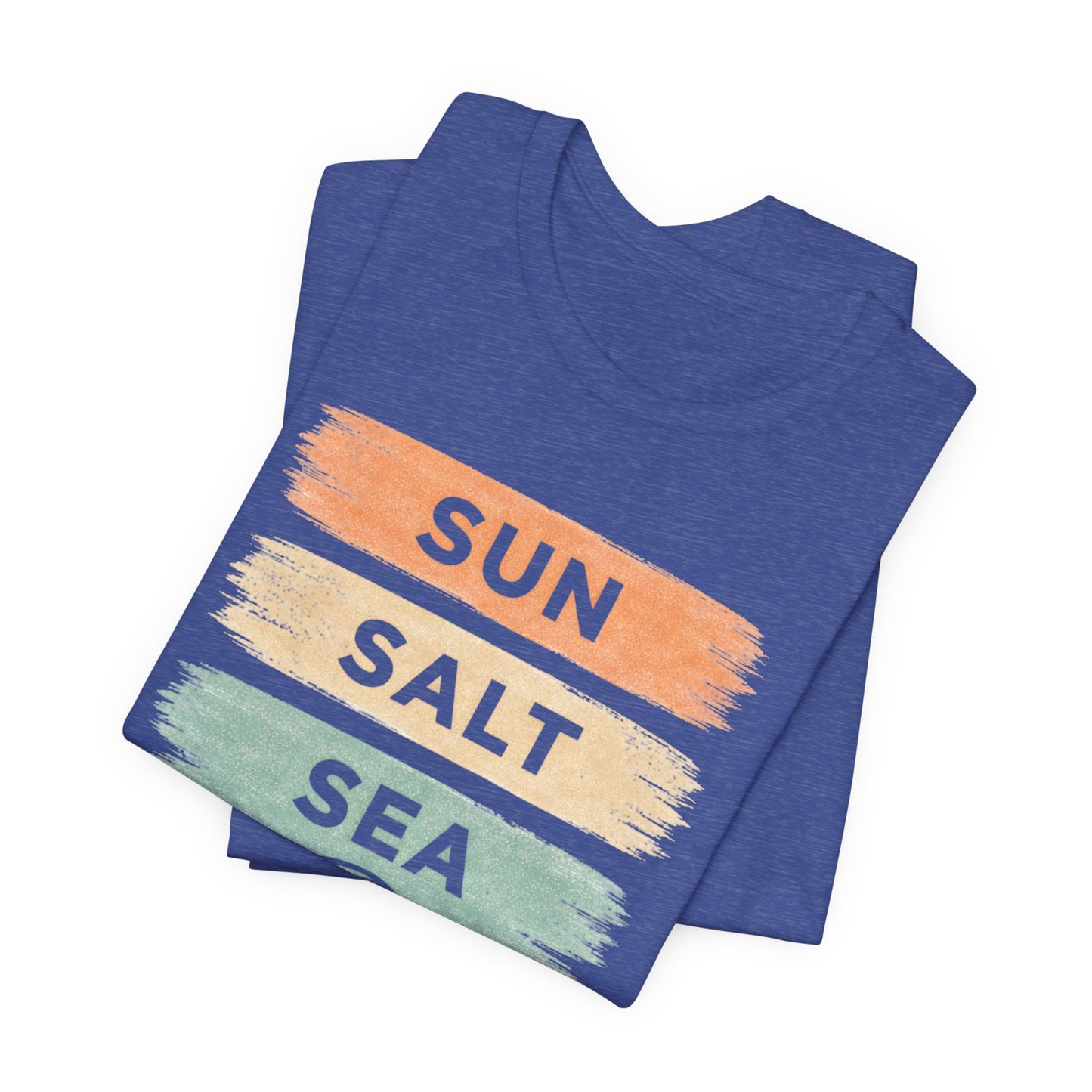 Sun Salt Sea Bella Canvas Unisex Jersey Tee, Coastal Graphic T Shirt, Beach Aesthetic Shirt, Ocean Inspired Tee, Cyan Sea Collection