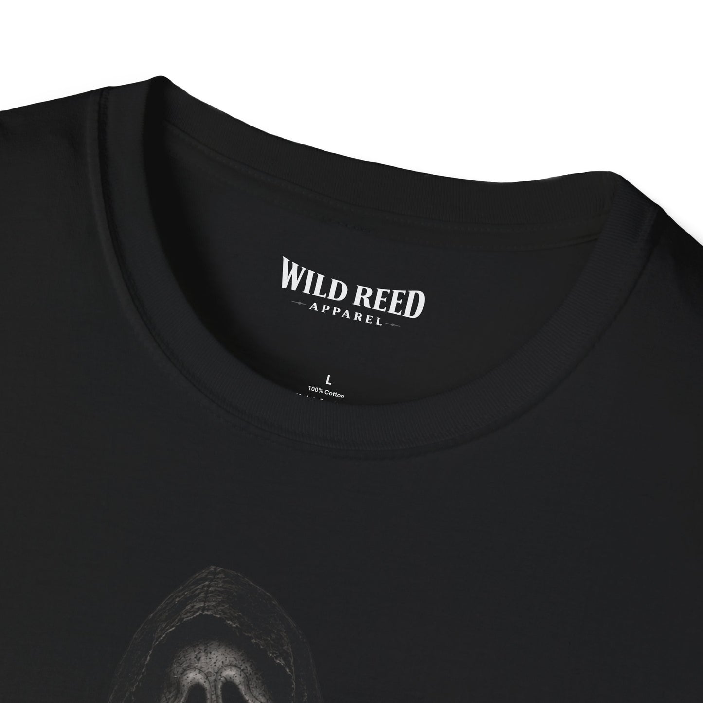 Screaming Mask Heart Hands Stealth Black-on-Black Graphic Tee