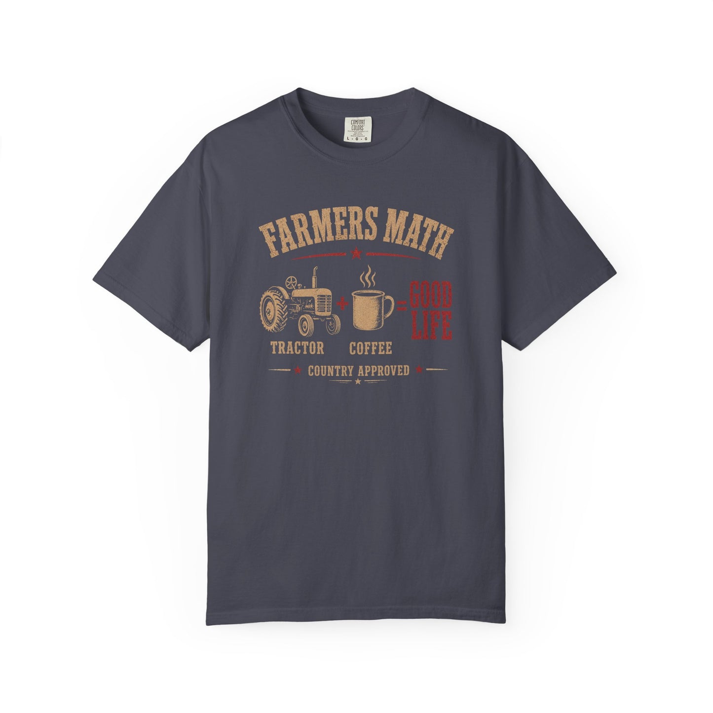 Funny western shirt with farmer math design in navy