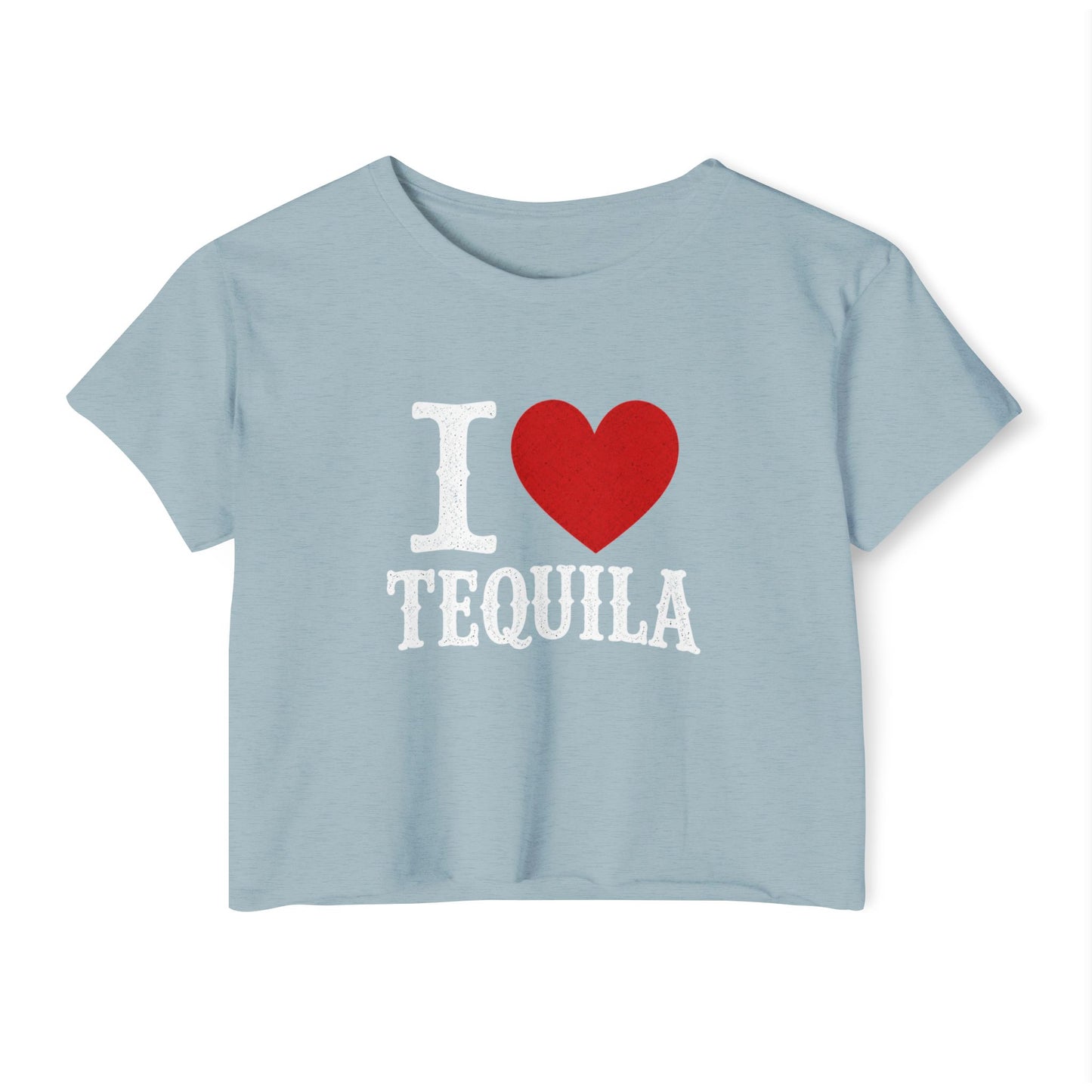 I Heart Tequila Cropped Tee | Funny Tequila Shirt | Festival Crop Top | Country Concert Outfit | Girls Trip Shirt | Western Boutique Style