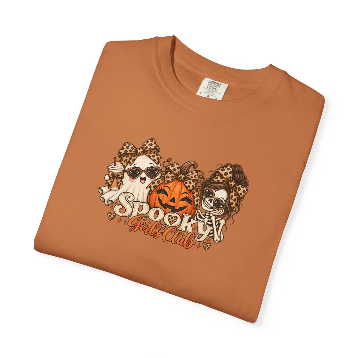 Spooky Girls Club Leopard Halloween Comfort Colors Tee