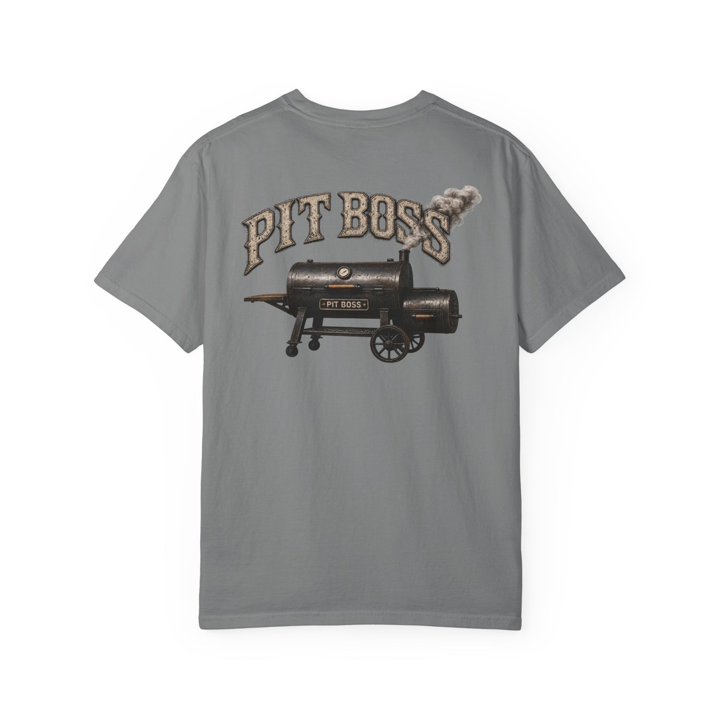 Pit Boss BBQ Shirt, Smoker Graphic Tee, Low and Slow Tshirt, Backyard BBQ Shirt, Grill Master Tee, Vintage Washed BBQ Tee