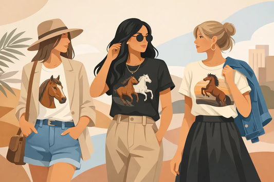 How Women Style Horse Graphic Tees