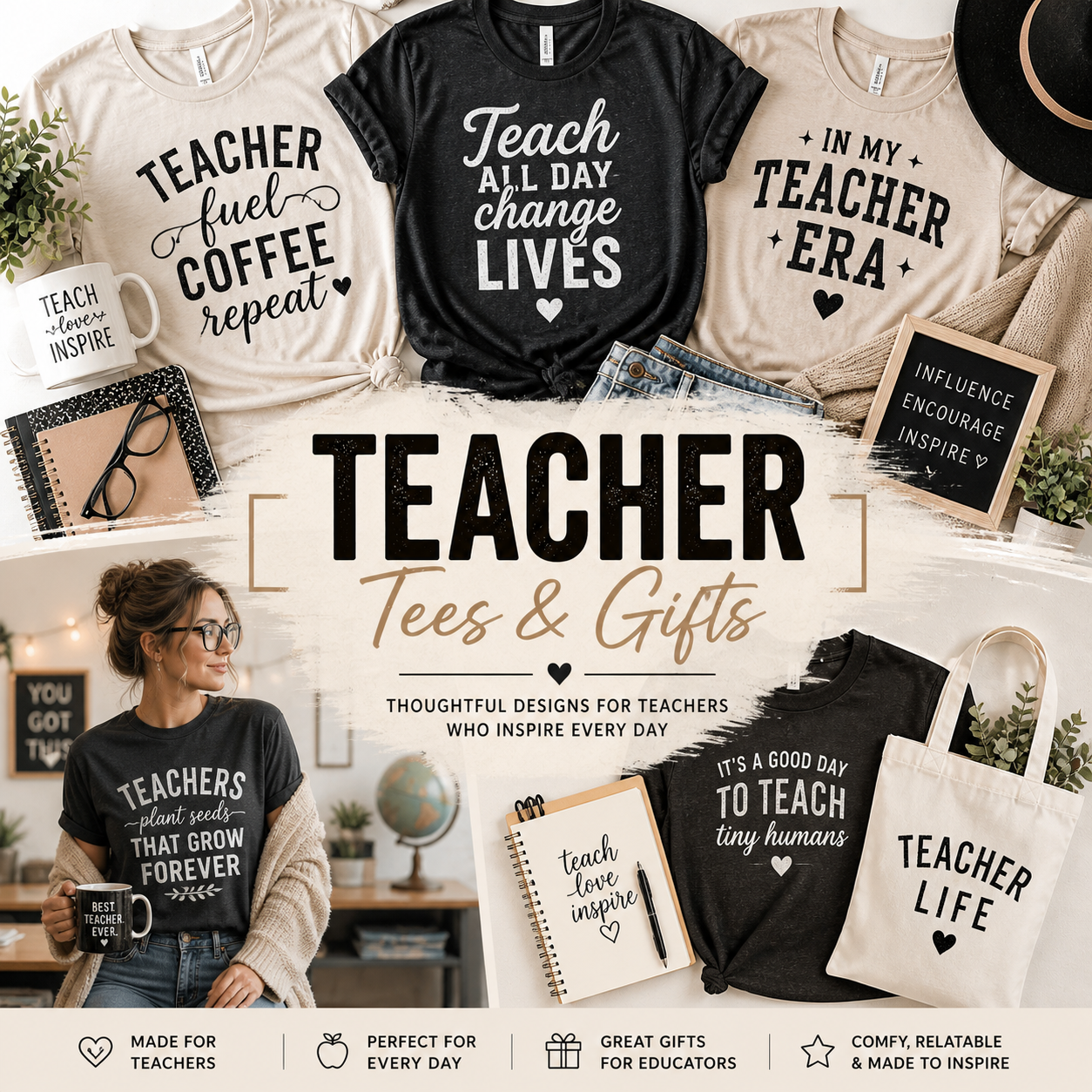 teacher tees and gifts collection graphic shirts for teachers cozy classroom style outfits
