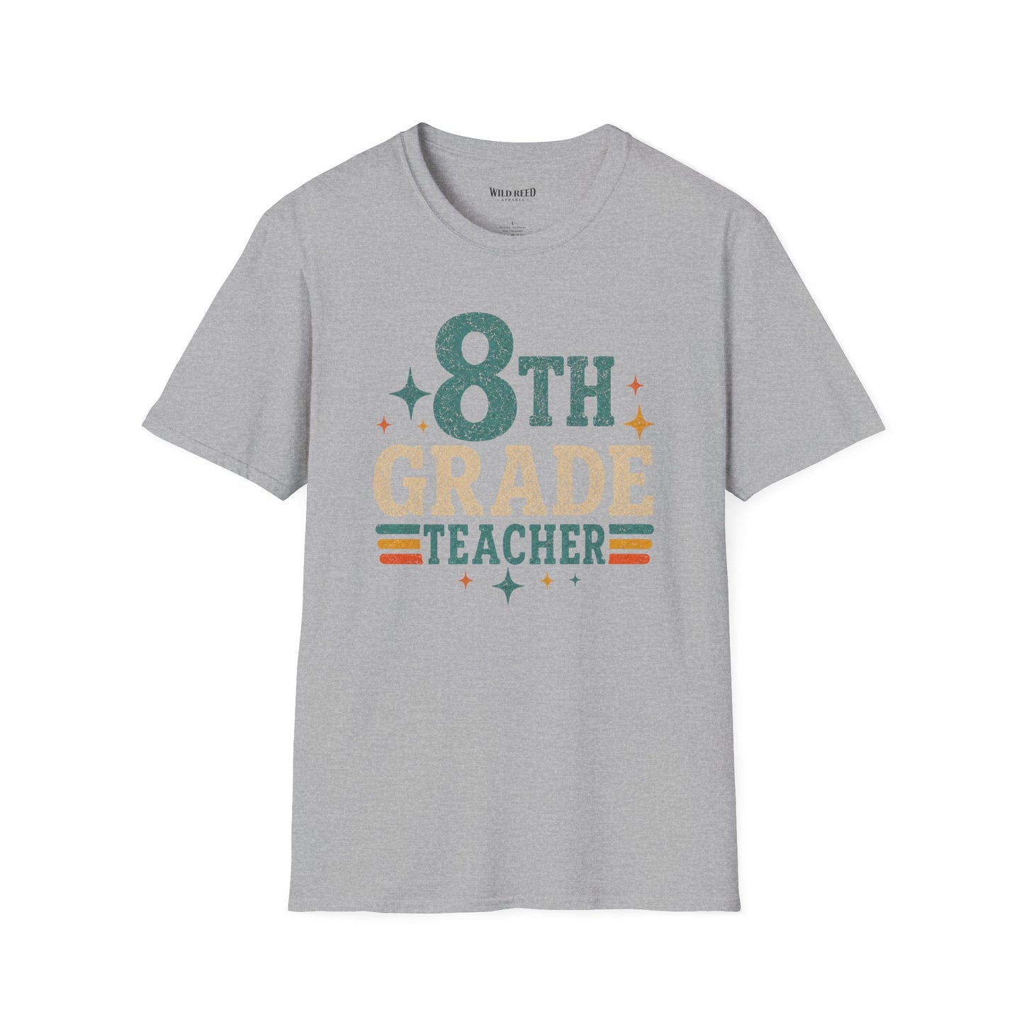 8th Grade Teacher Shirt | Back to School Teacher Tee | Retro Grade Level Graphic T-Shirt