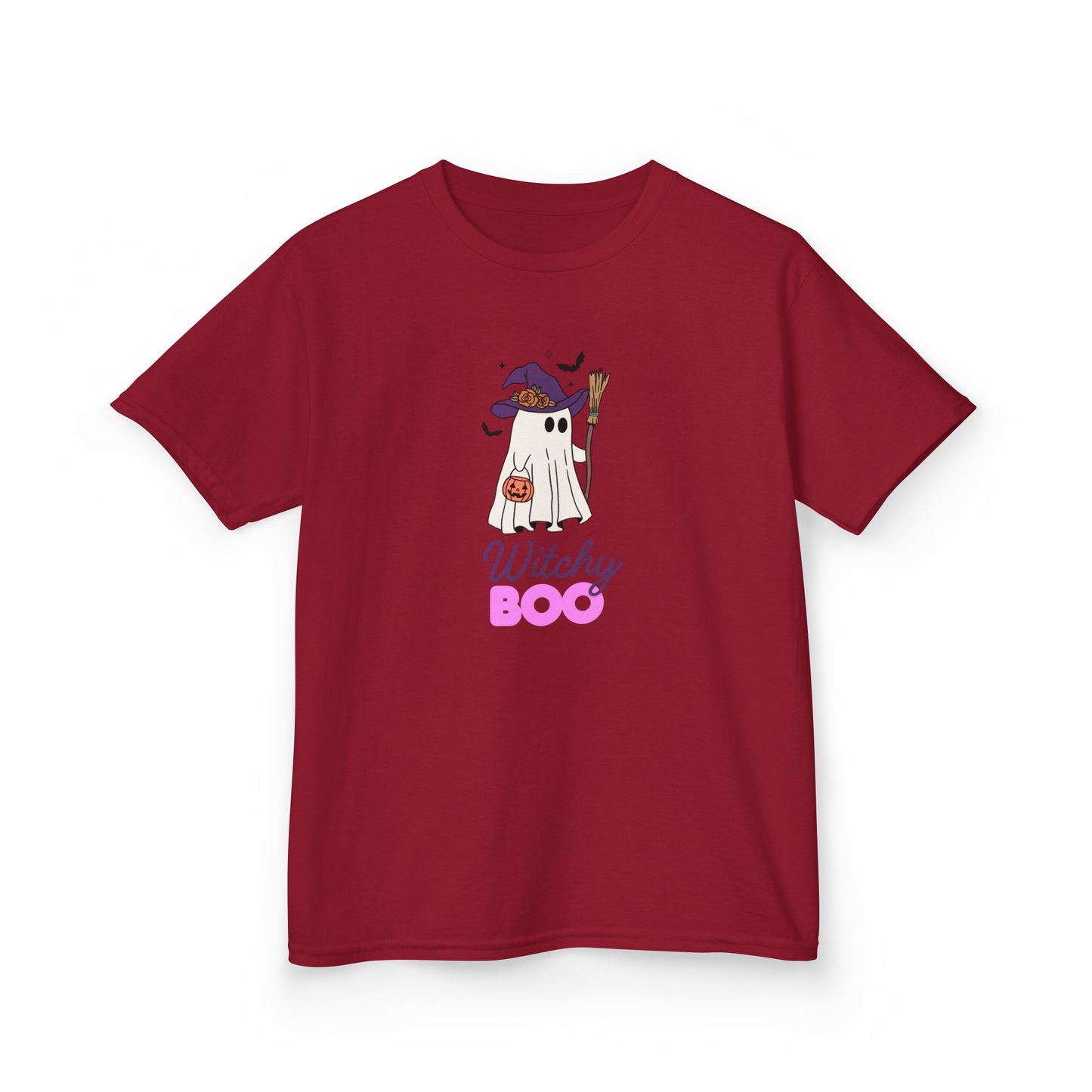 Witchy Boo Kids T-Shirt | Cute Halloween Ghost Youth Graphic Tee for Boys & Girls