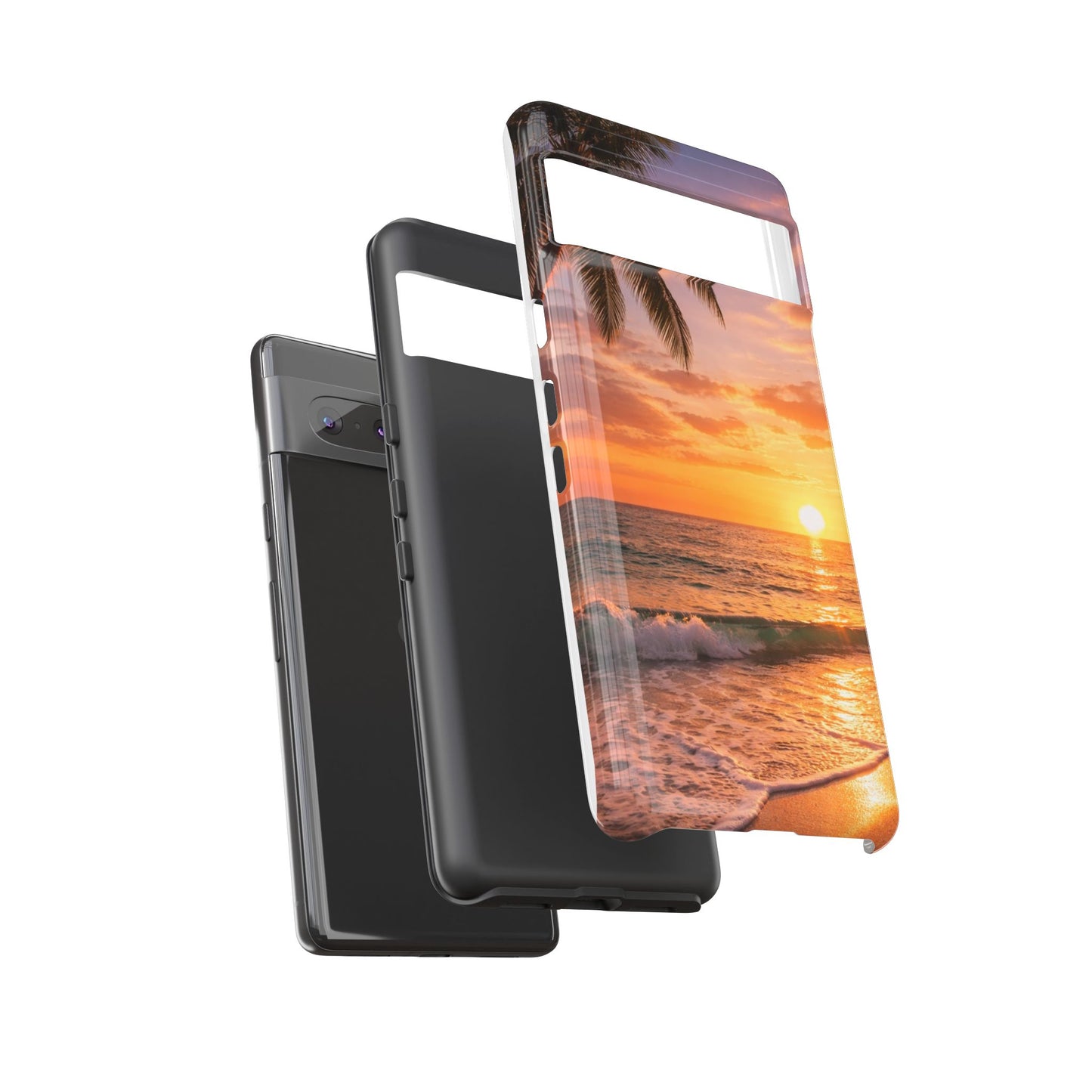 Golden Hour Beach Case — Tropical Palm Sunset Protective Case