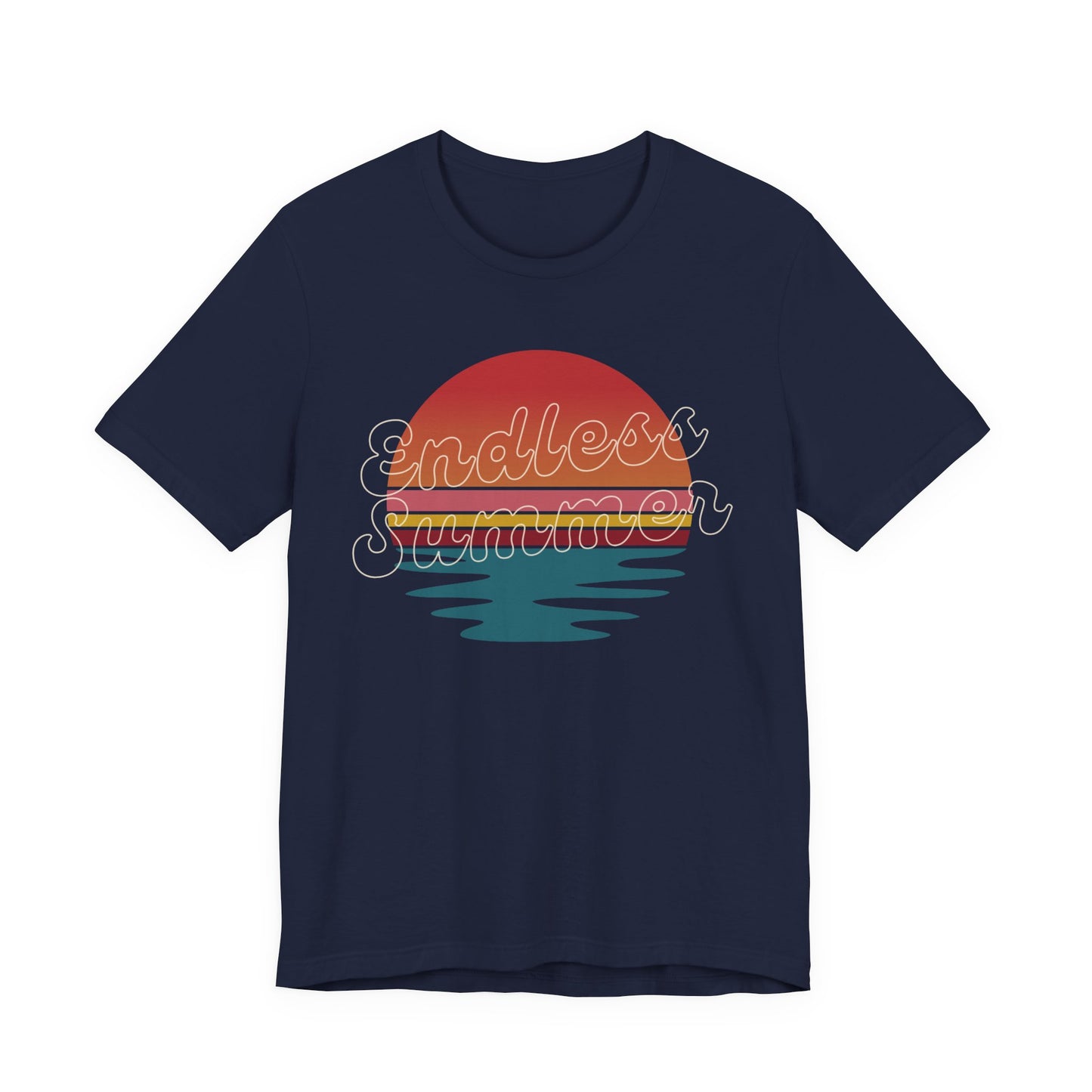 Endless Summer Shirt, Beach Graphic Tee, Coastal Summer Shirt, Retro Sunset T-Shirt, Urlaub Outfit, Bella+Canvas 3001 Shirt, Unisex T-Shirt