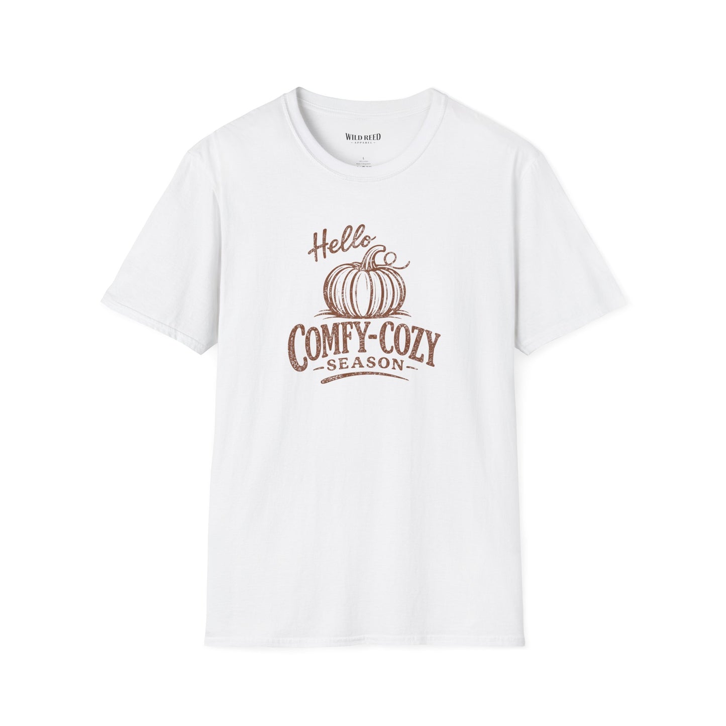 Hello Comfy-Cozy Season Vintage Pumpkin T-Shirt | Cozy Fall Graphic Tee | Autumn Shirt