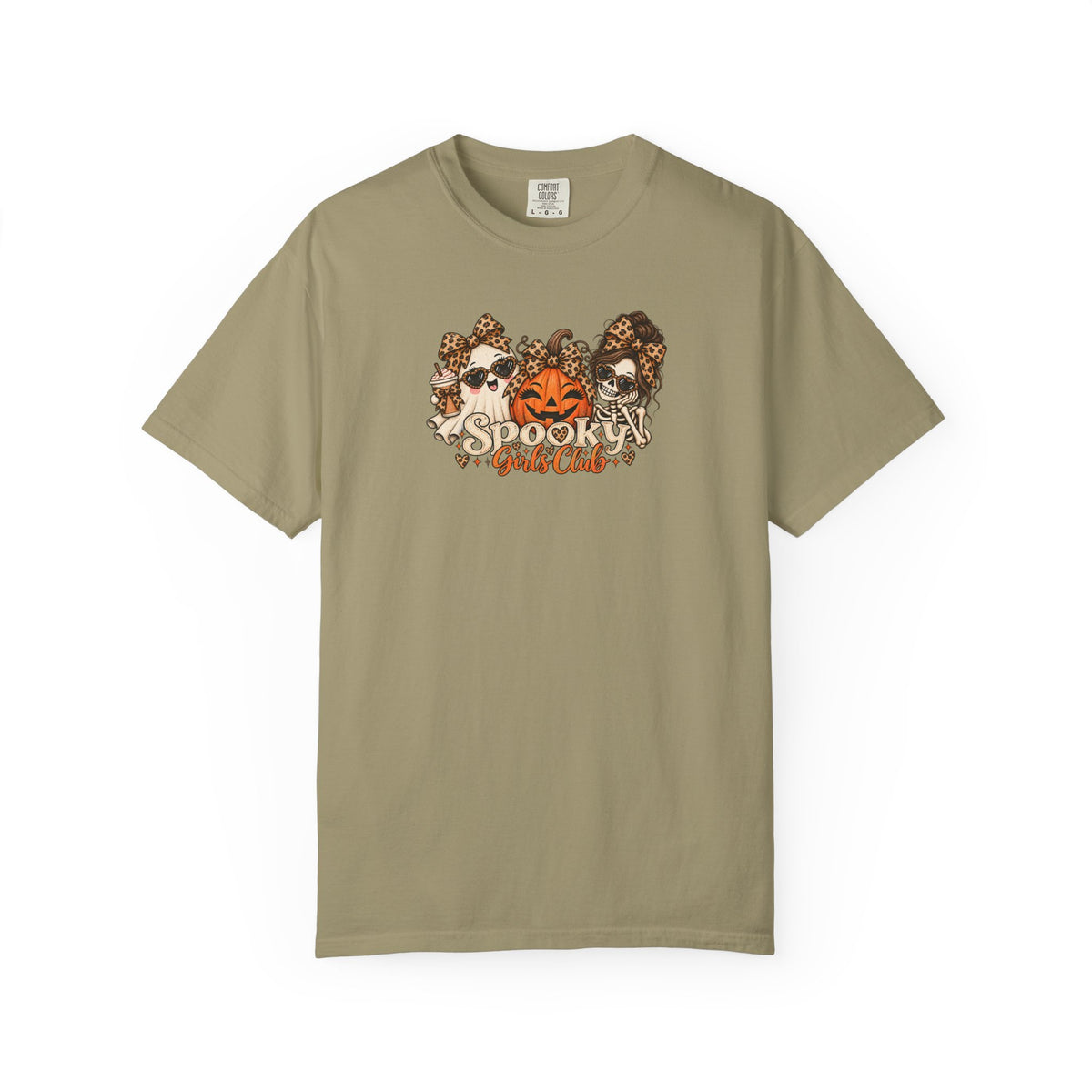 Spooky Girls Club Leopard Halloween Comfort Colors Tee