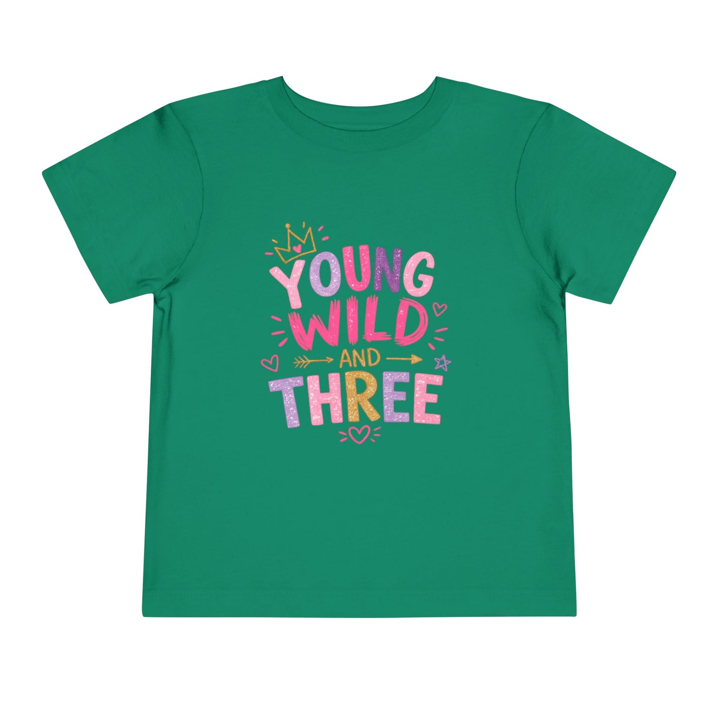 Young Wild and Three Birthday Shirt for Girls | Pink Third Birthday Tee