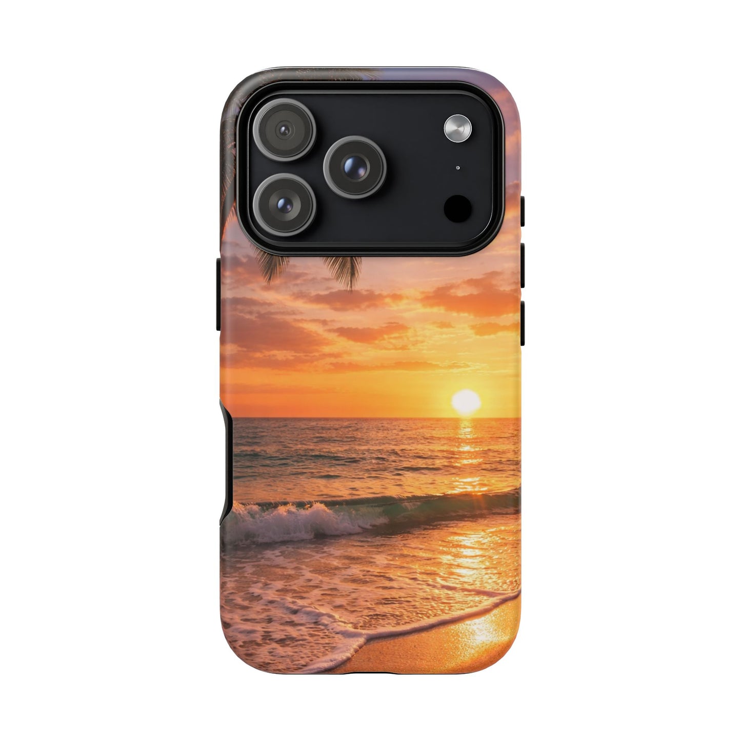 Golden Hour Beach Case — Tropical Palm Sunset Protective Case