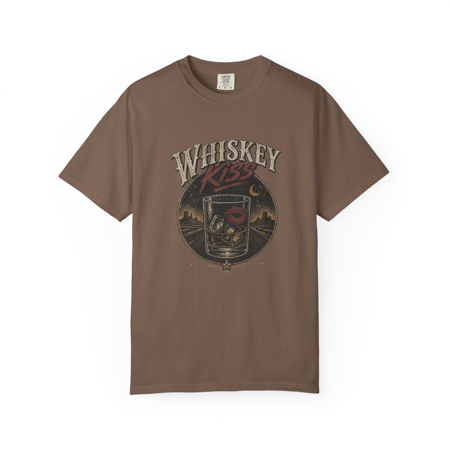 Whiskey Kiss Vintage Graphic T-Shirt – Distressed Retro UnisexTee