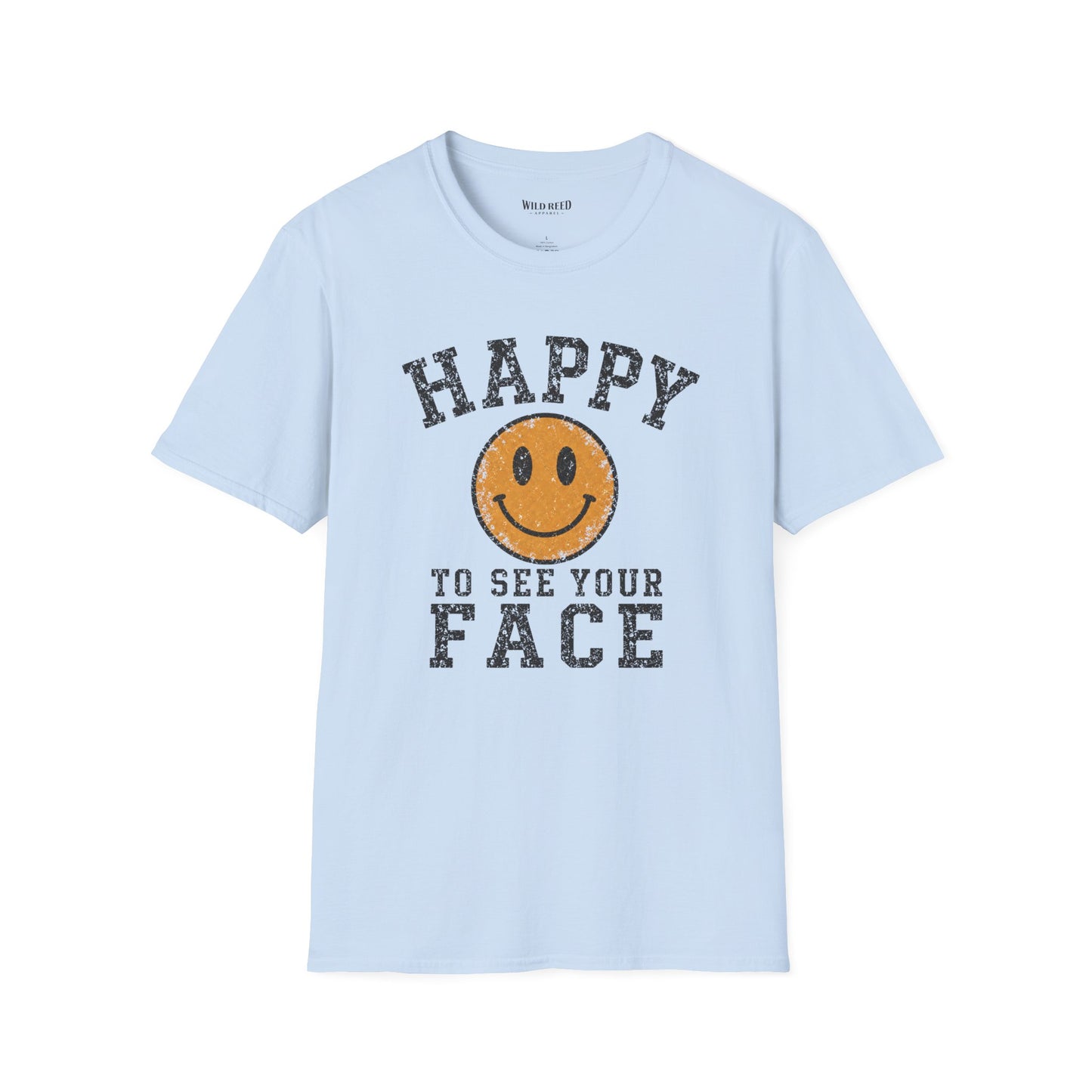 Happy to See Your Face Teacher Shirt | Back to School Tee | Retro Smiley Graphic T-Shirt
