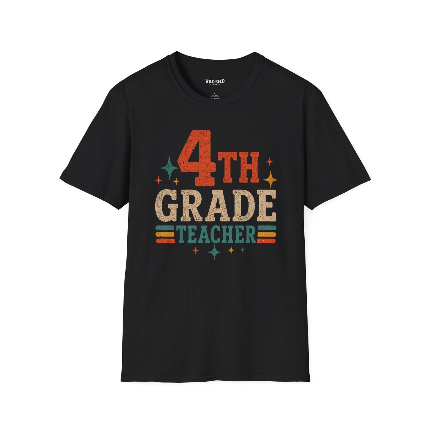 4th Grade Teacher Shirt | Back to School Teacher Tee | Retro Grade Level Graphic T-Shirt
