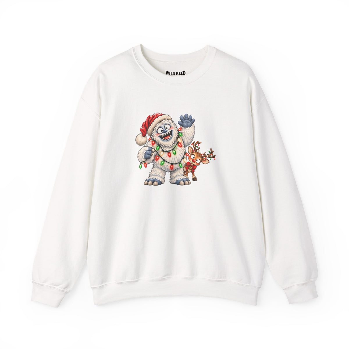 Cute Christmas Yeti & Reindeer Sweatshirt | Whimsical Holiday Crewneck