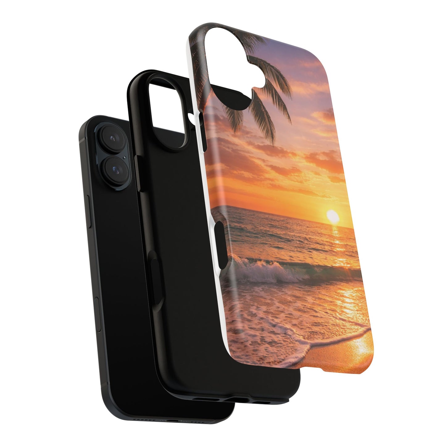 Golden Hour Beach Case — Tropical Palm Sunset Protective Case
