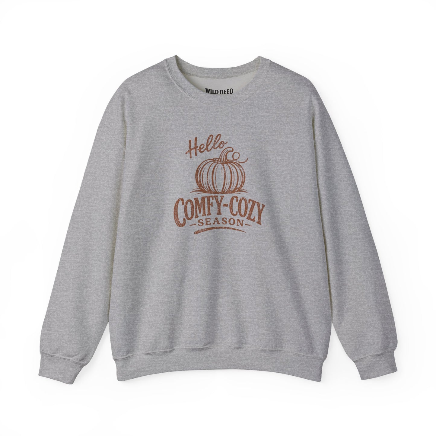 Hello Comfy-Cozy Season Vintage Pumpkin Sweatshirt | Cozy Fall Crewneck | Autumn Graphic Sweatshirt