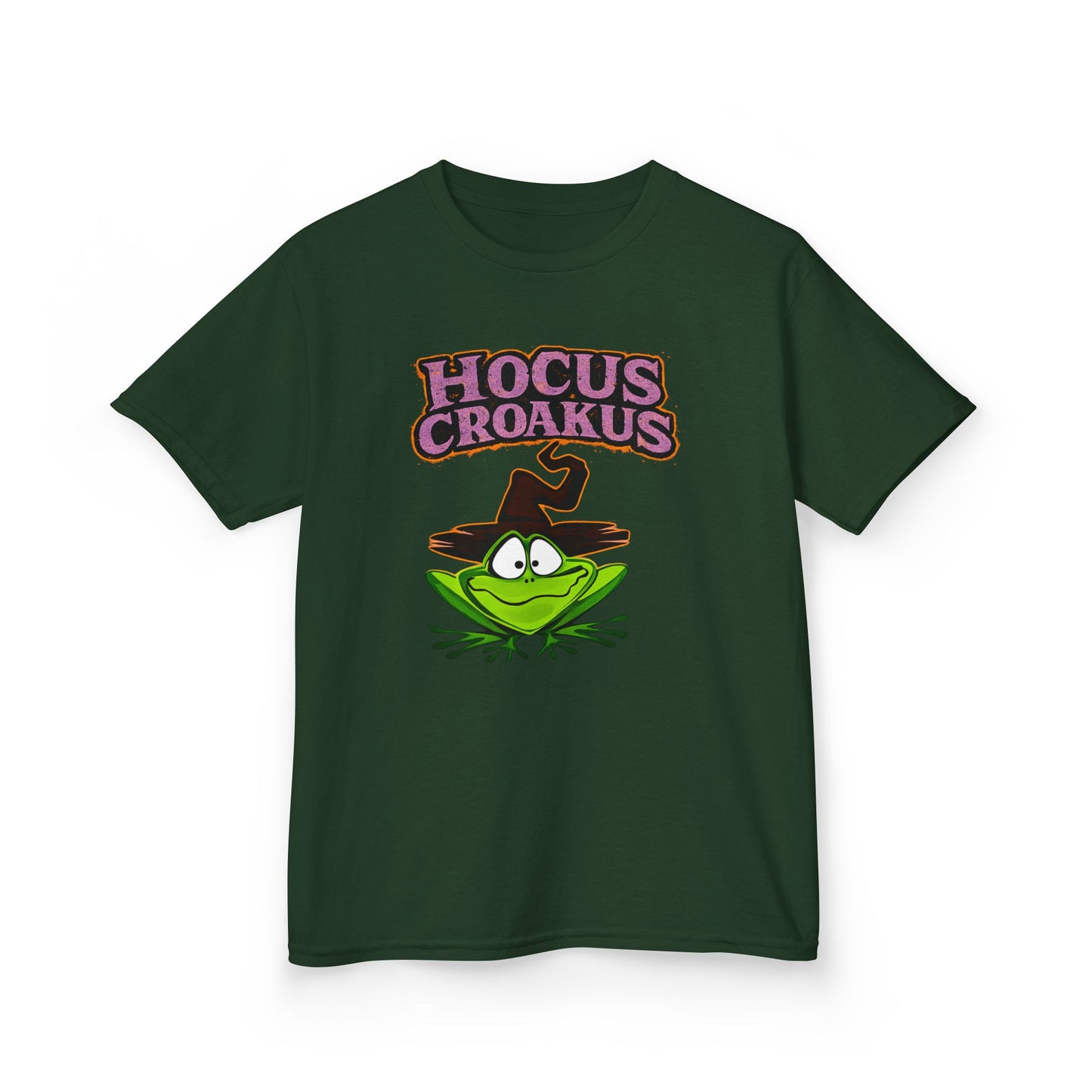 Hocus Croakus Frog Kids T-Shirt | Cute Halloween Frog Youth Graphic Tee for Boys & Girls