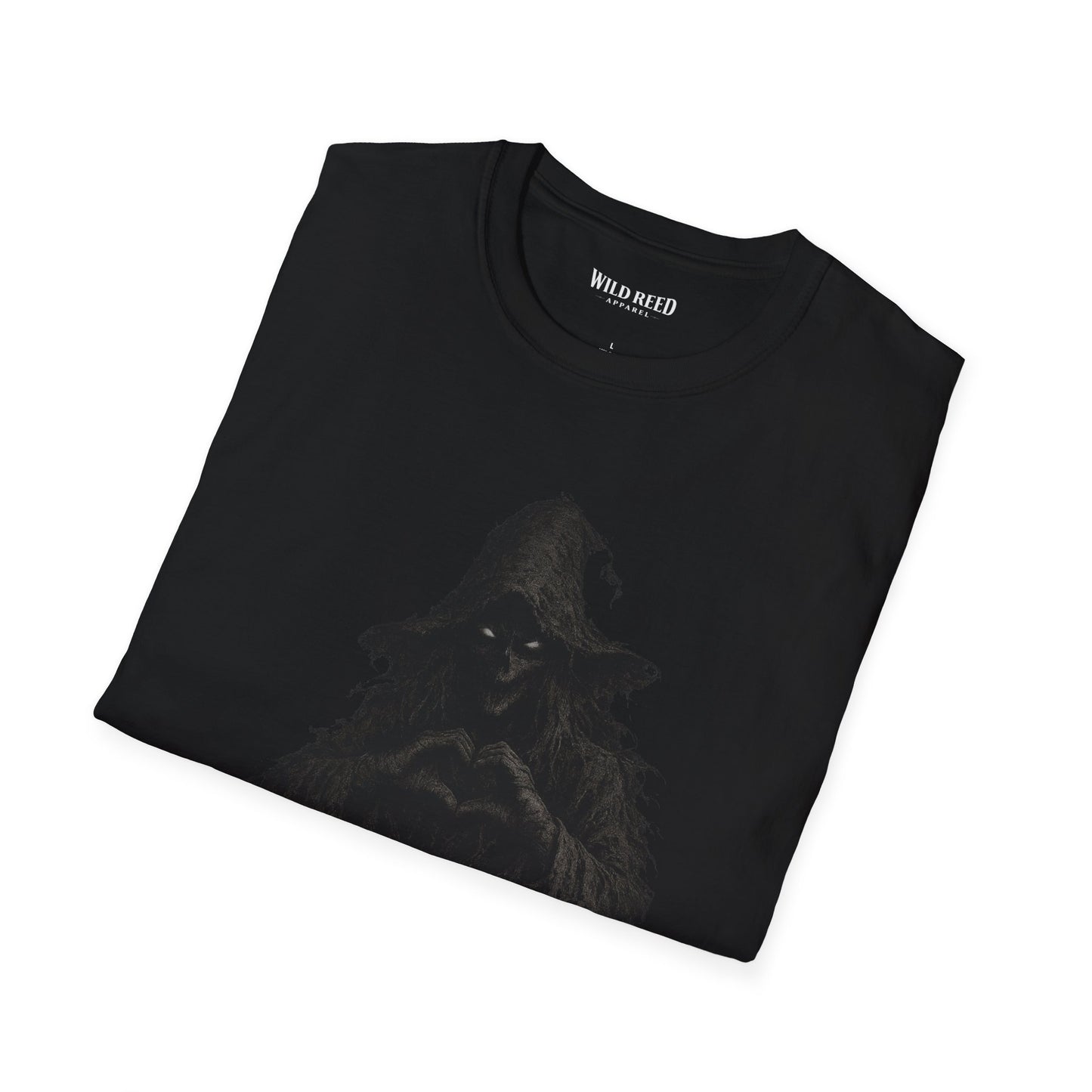 Scary Ghost Heart Hands Stealth Black-on-Black Graphic Tee