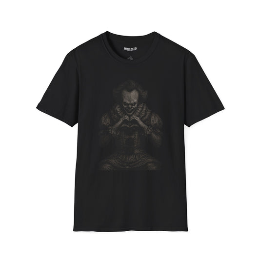 Sinister Clown Heart Hands Stealth Black-on-Black Graphic Tee