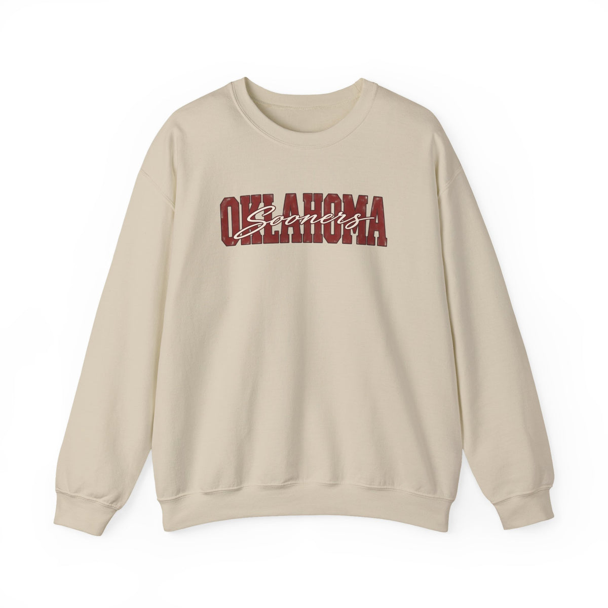 Oklahoma Vintage Collegiate Crewneck Sweatshirt | Crimson Game Day Pullover