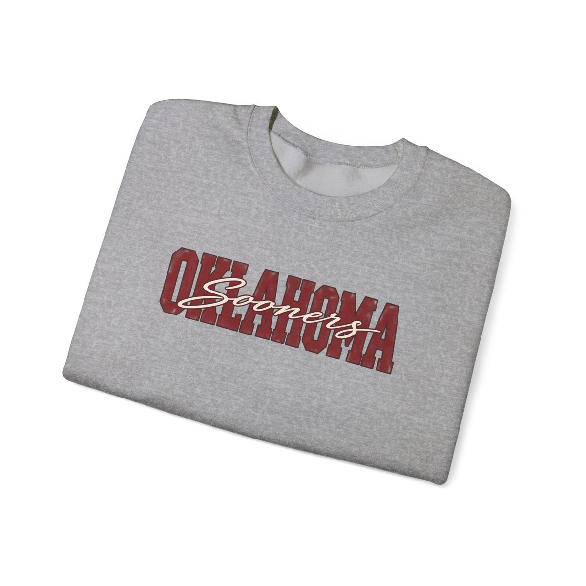 Oklahoma Vintage Collegiate Crewneck Sweatshirt | Crimson Game Day Pullover