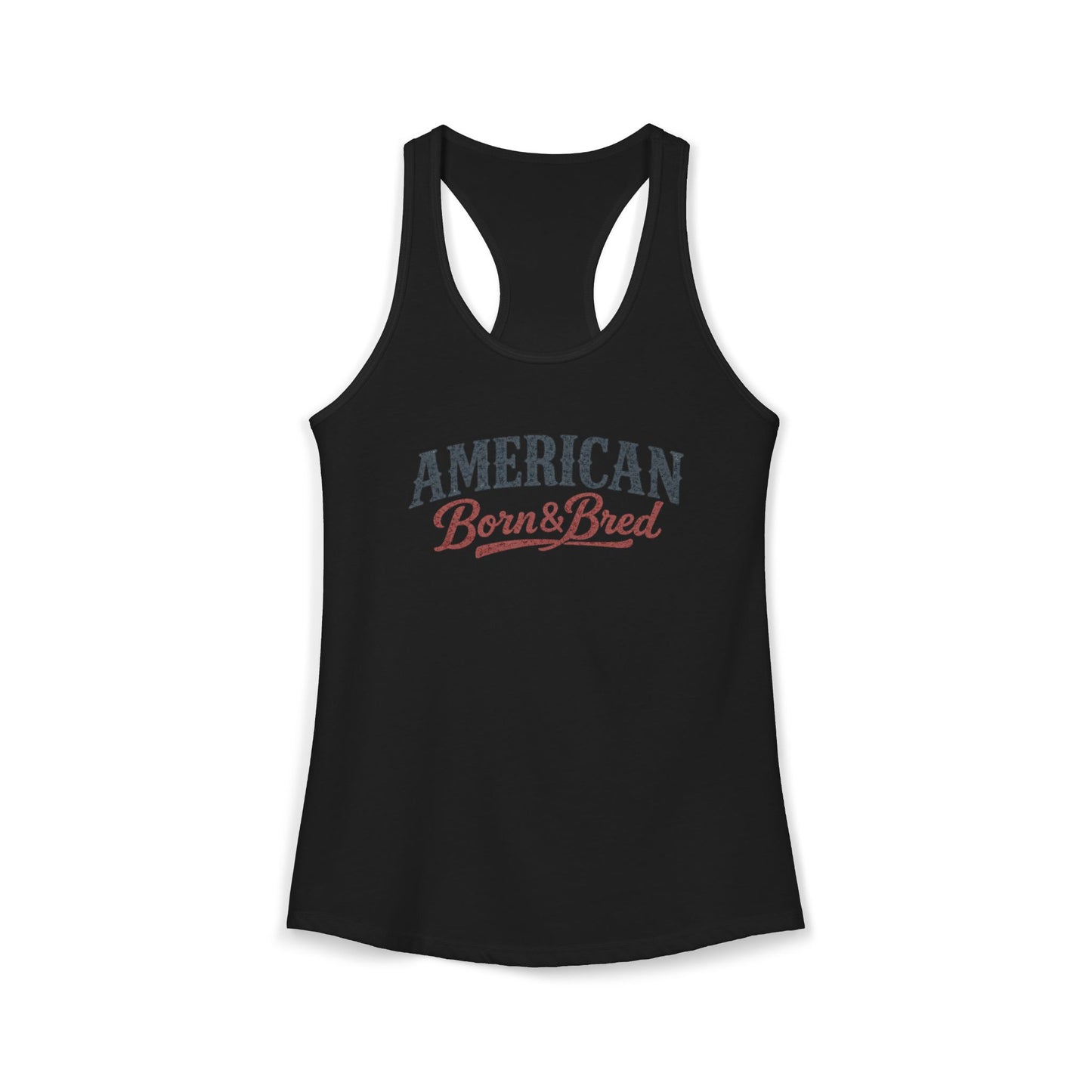 Wild Reed Apparel American Born & Raised Tank Top | Patriotic Vintage Racerback Tank for Women