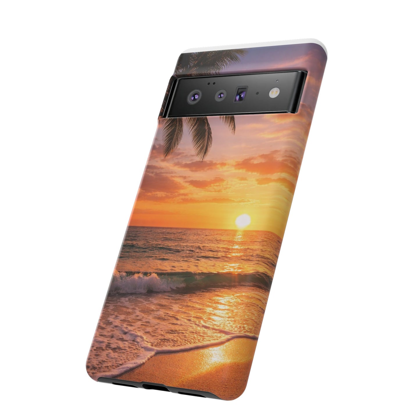Golden Hour Beach Case — Tropical Palm Sunset Protective Case