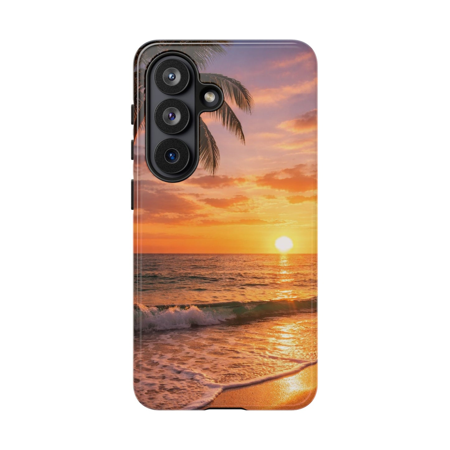 Golden Hour Beach Case — Tropical Palm Sunset Protective Case