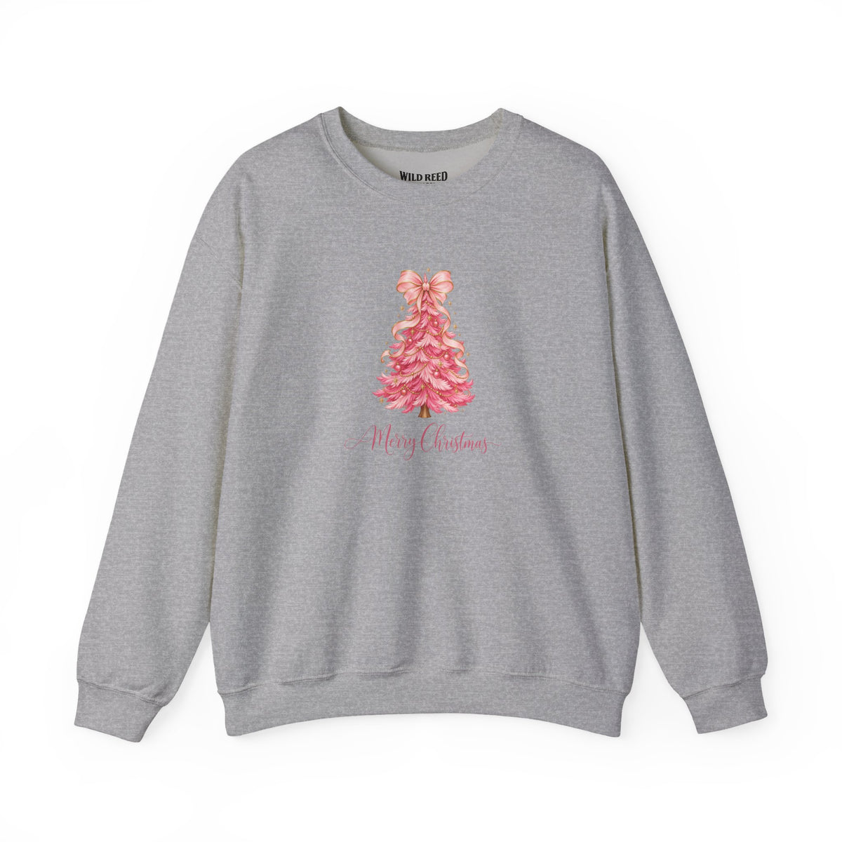 Pink Christmas Tree Sweatshirt | Merry Christmas Holiday Crewneck