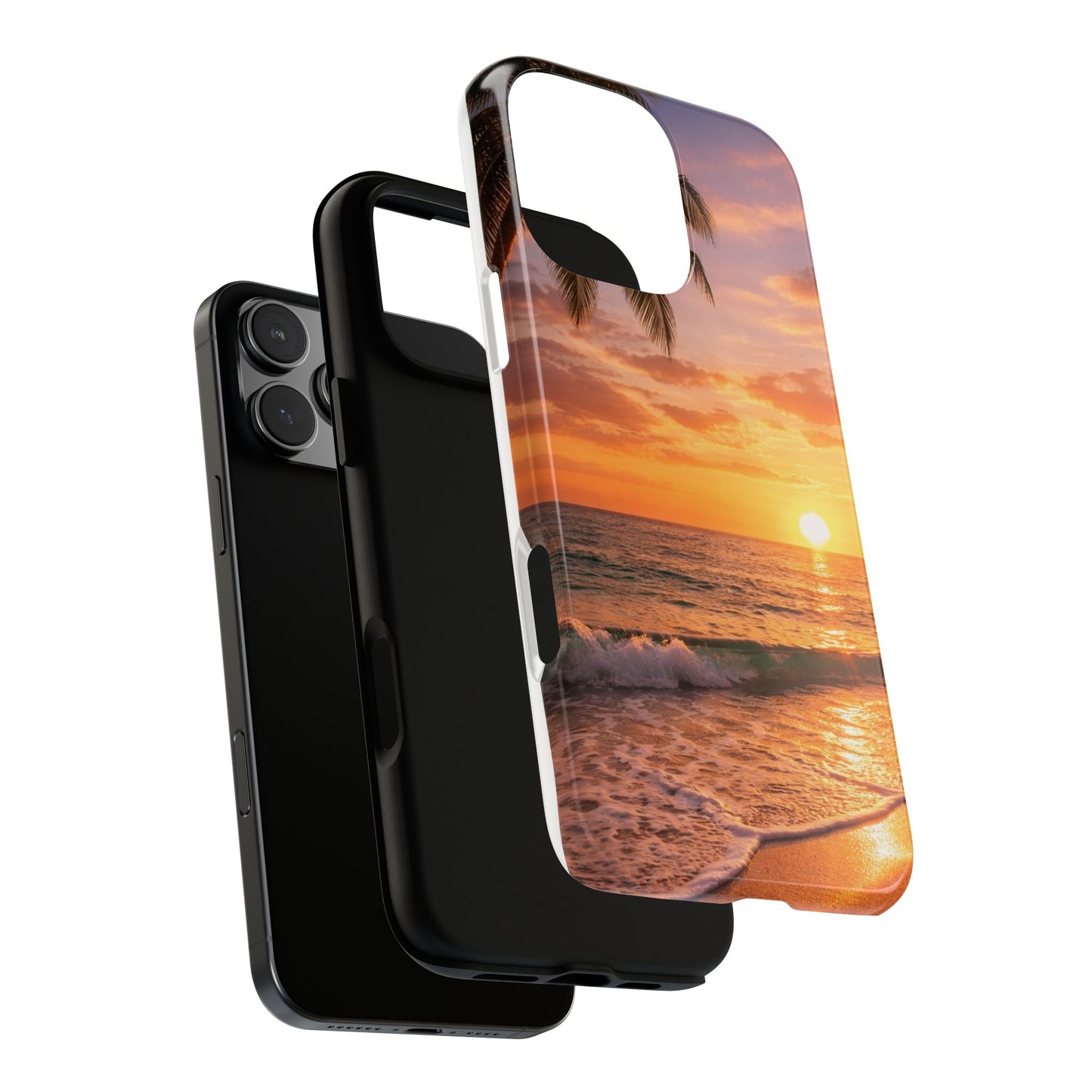Golden Hour Beach Case — Tropical Palm Sunset Protective Case