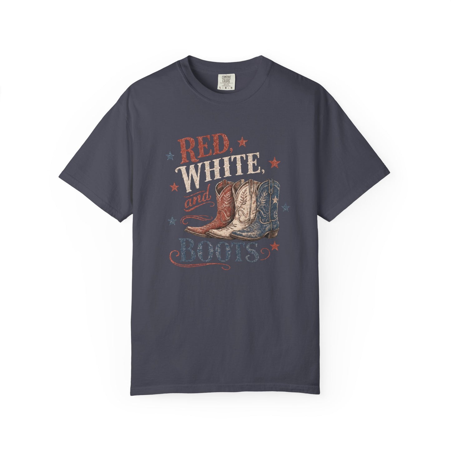 Red White and Boots Vintage Western Graphic Tee