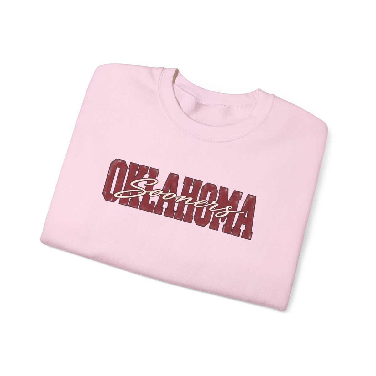 Oklahoma Vintage Collegiate Crewneck Sweatshirt | Crimson Game Day Pullover
