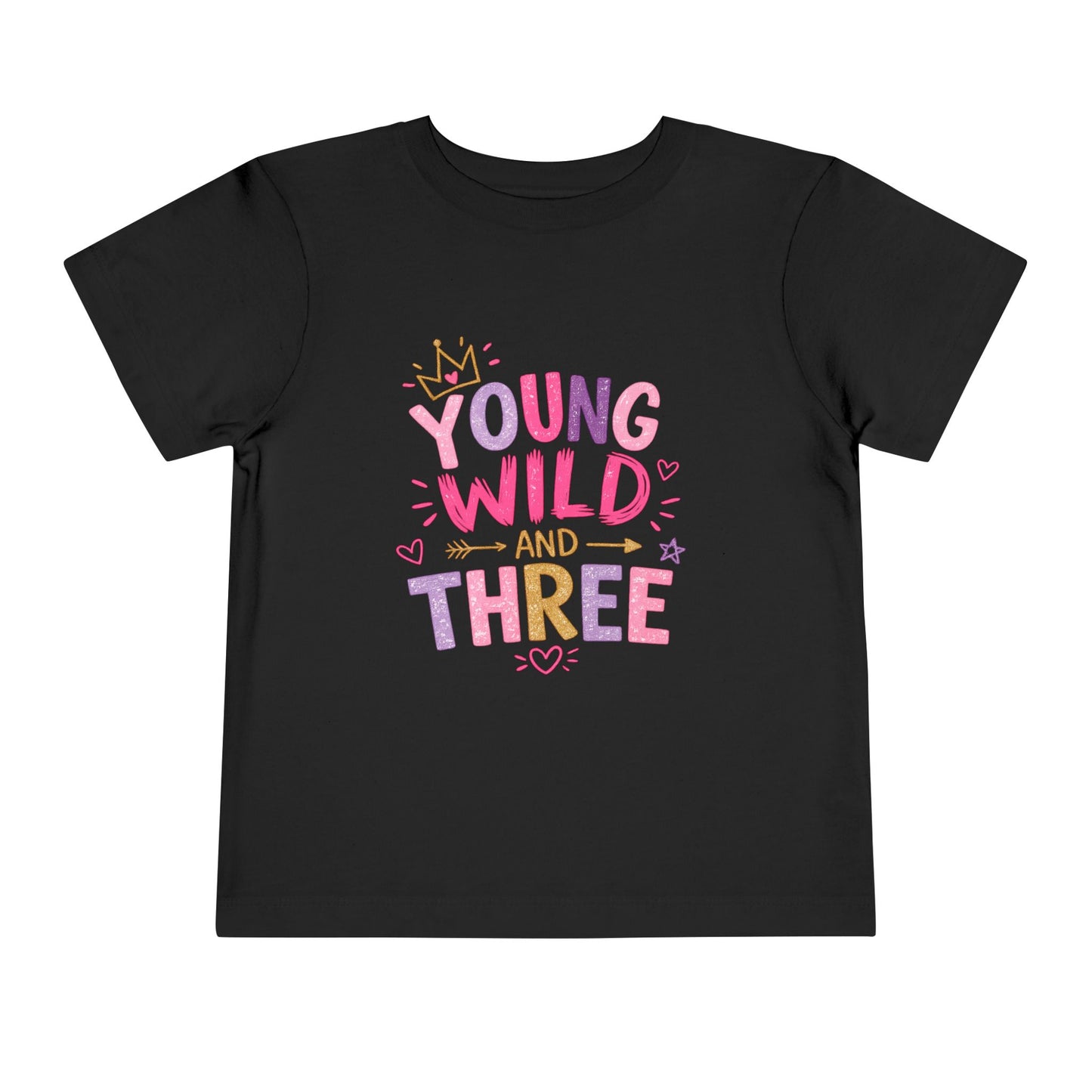 Young Wild and Three Birthday Shirt for Girls | Pink Third Birthday Tee