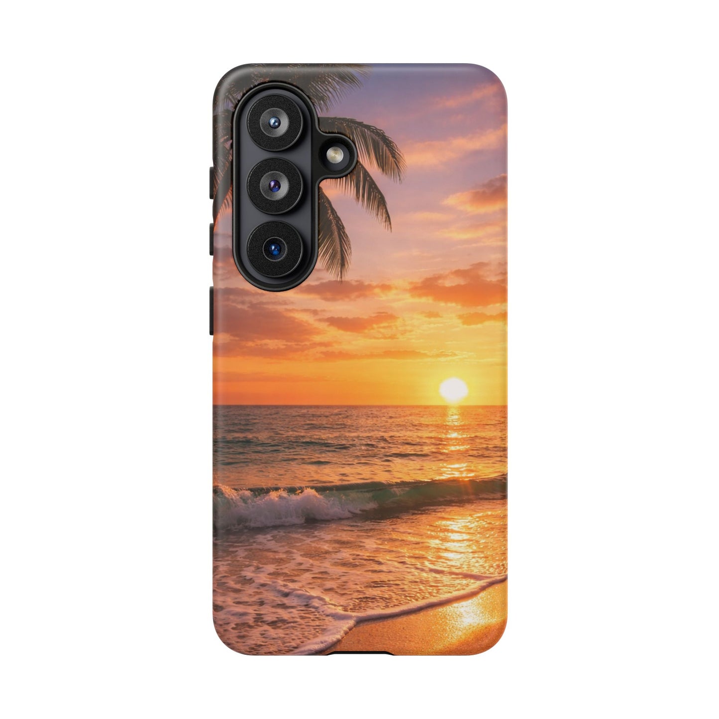 Golden Hour Beach Case — Tropical Palm Sunset Protective Case