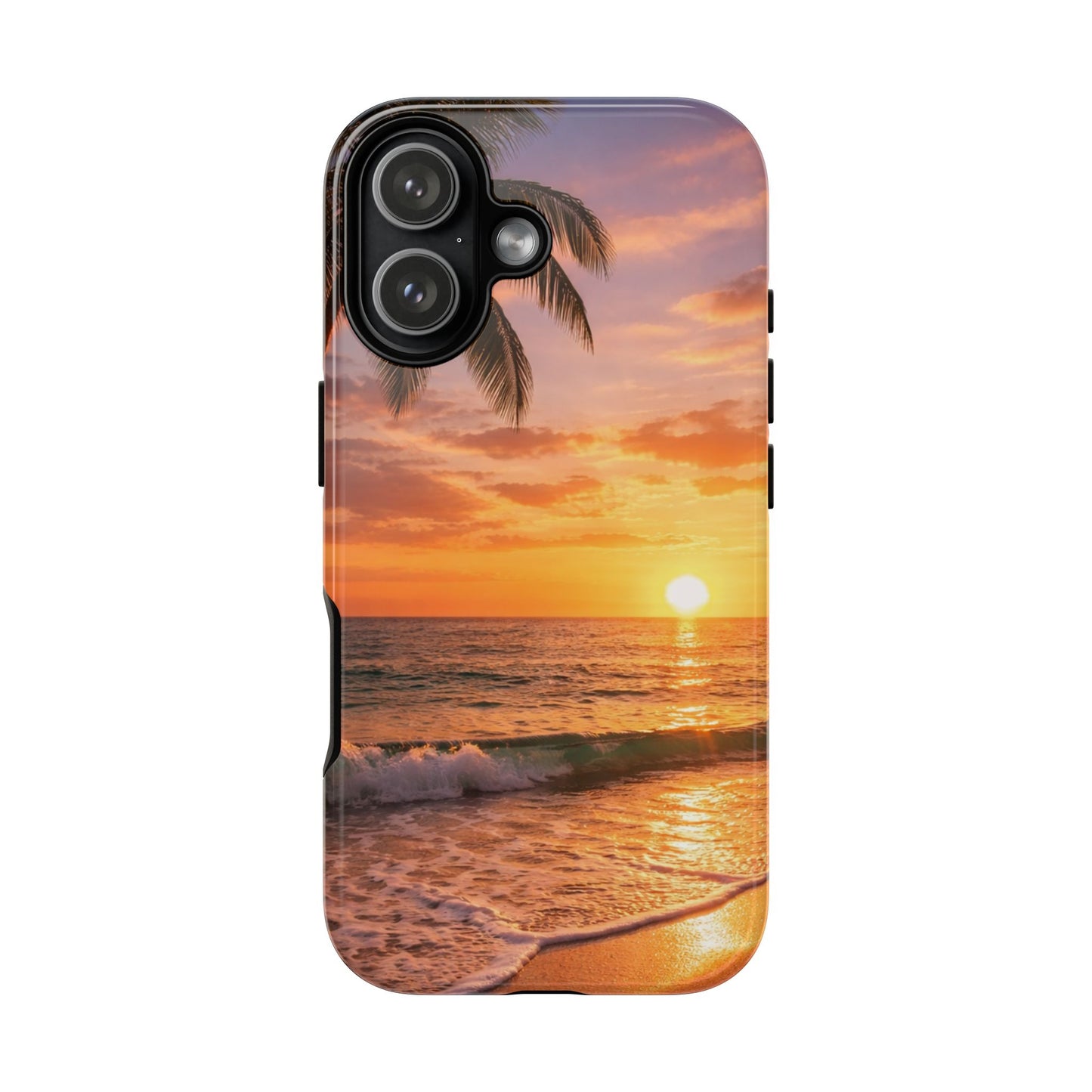 Golden Hour Beach Case — Tropical Palm Sunset Protective Case