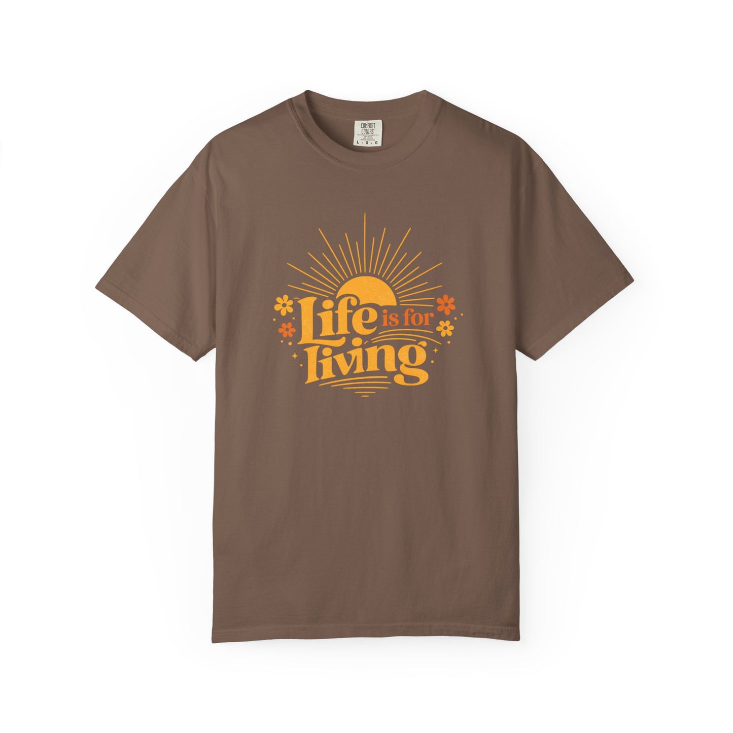 Life Is For Living Shirt, Vintage Summer Graphic Tee, Inspirational Sunshine Tee, Retro Positive Quote Shirt, Comfort Colors Summer Tee