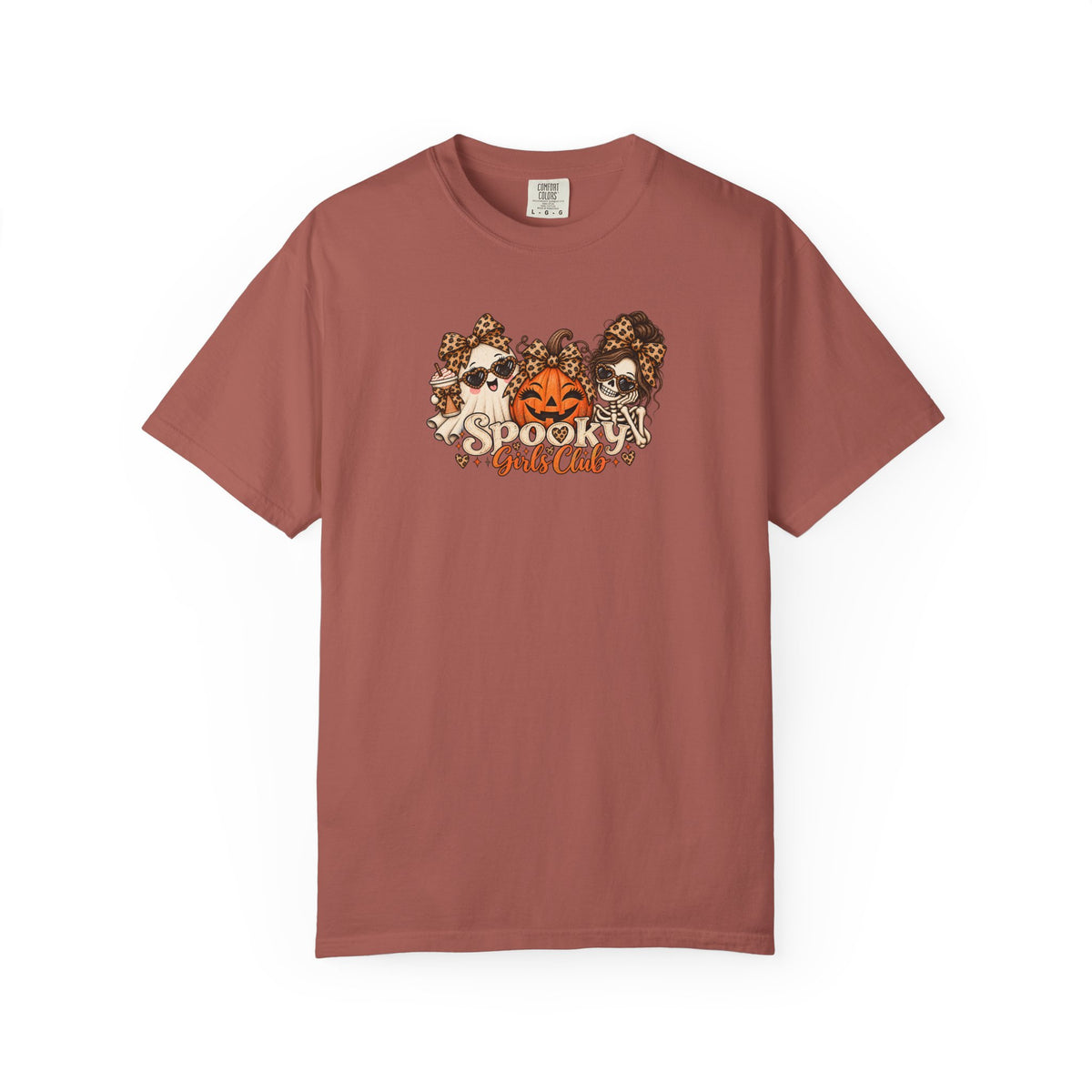 Spooky Girls Club Leopard Halloween Comfort Colors Tee