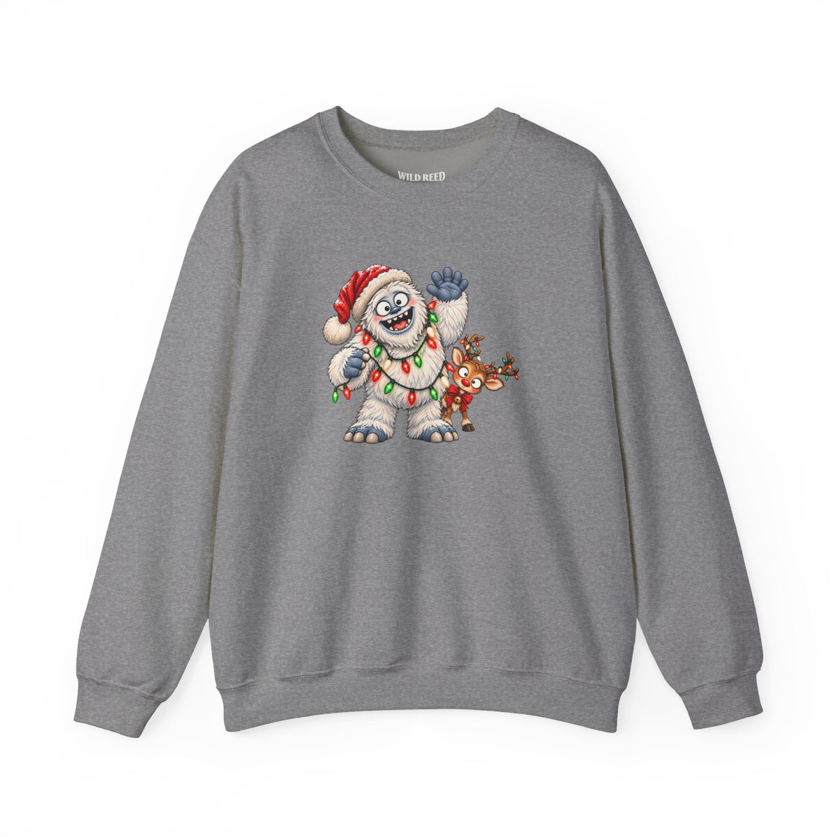 Cute Christmas Yeti & Reindeer Sweatshirt | Whimsical Holiday Crewneck