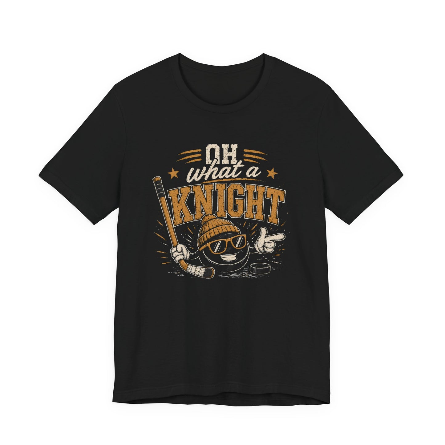 Oh What a Knight Shirt | Black and Gold Hockey Tee | Funny Game Day Shirt