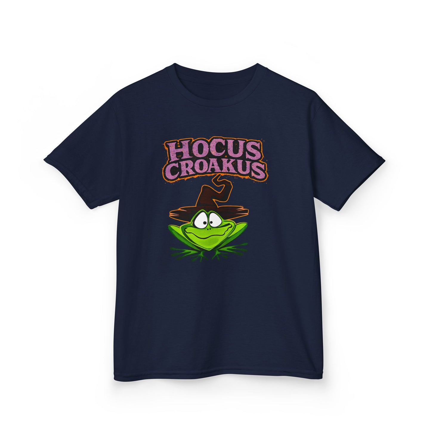 Hocus Croakus Frog Kids T-Shirt | Cute Halloween Frog Youth Graphic Tee for Boys & Girls
