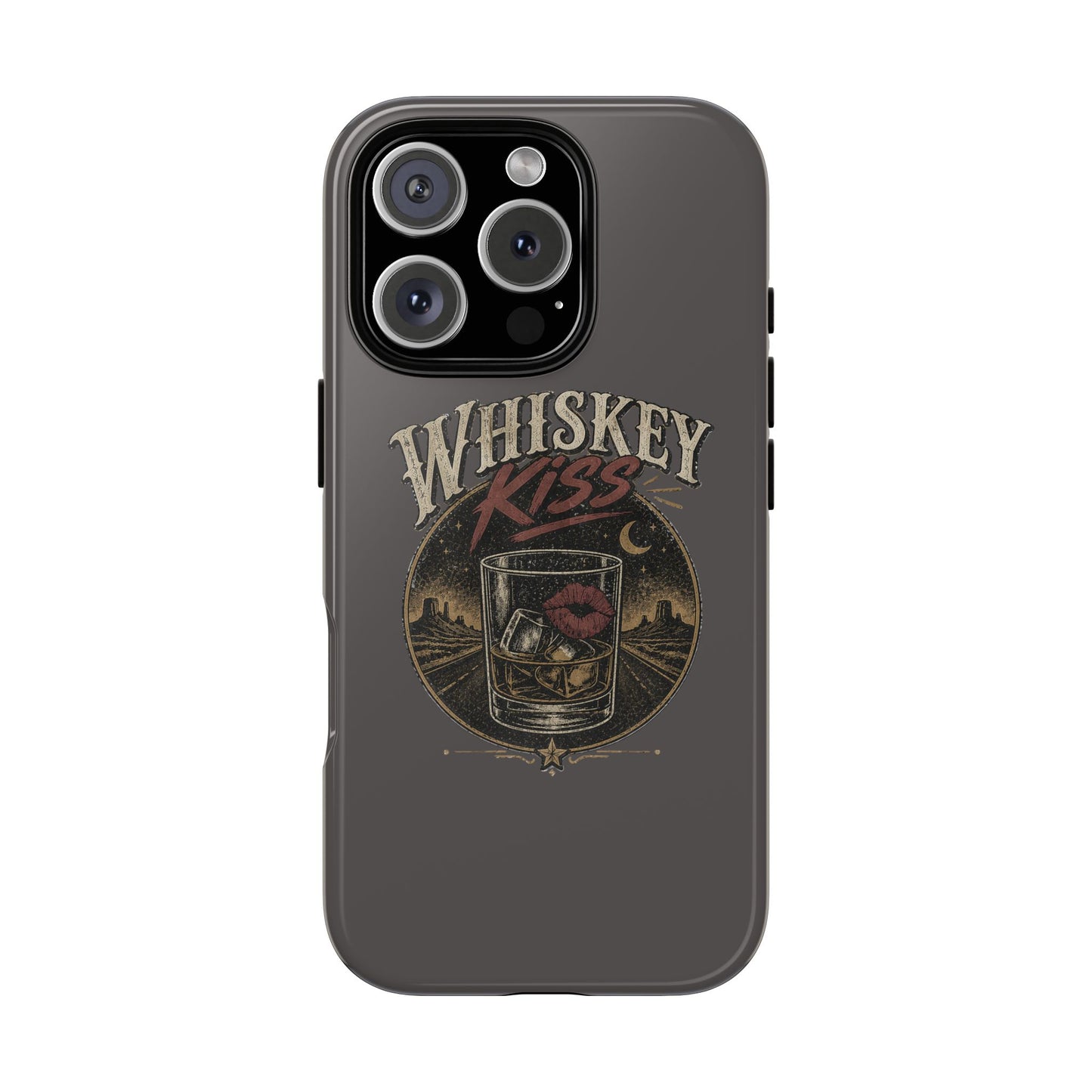 Whiskey Kiss Western Phone Case, Country iPhone & Samsung Case, Rustic Cowgirl or Cowboy Phone Case, Whiskey Lover Gift, Matte or Glossy