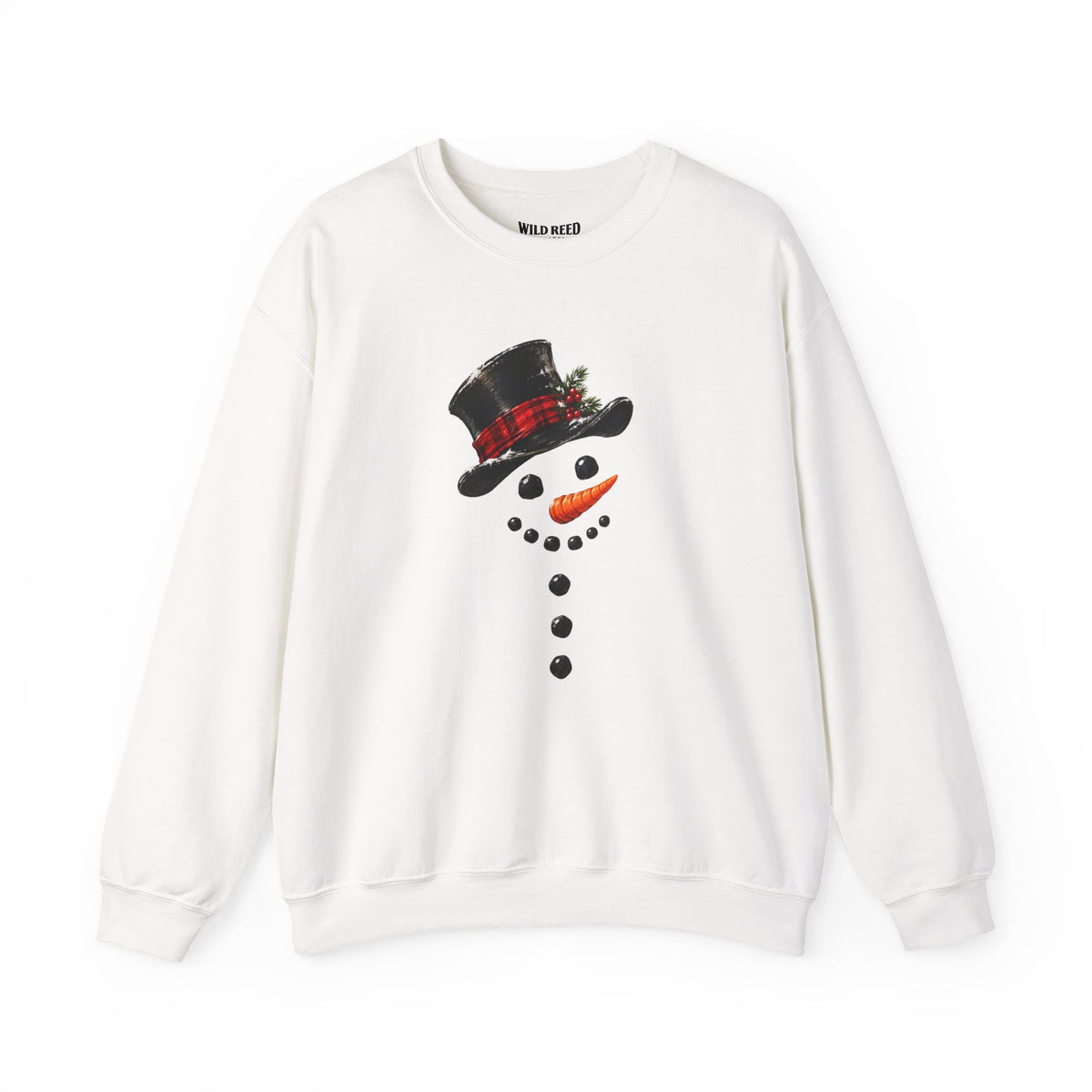 Snowman Face Black Top Hat Crewneck Sweatshirt