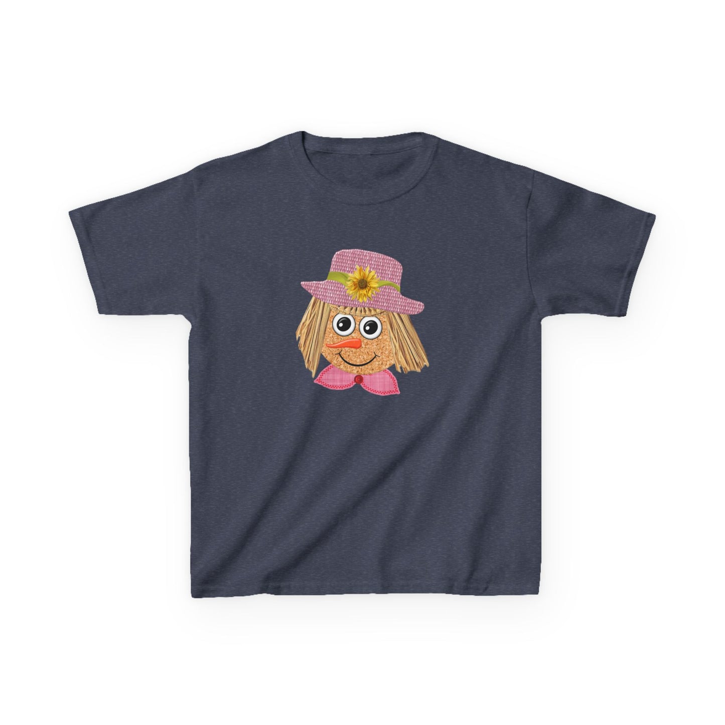 Cute Scarecrow Girl Kids Halloween T-Shirt