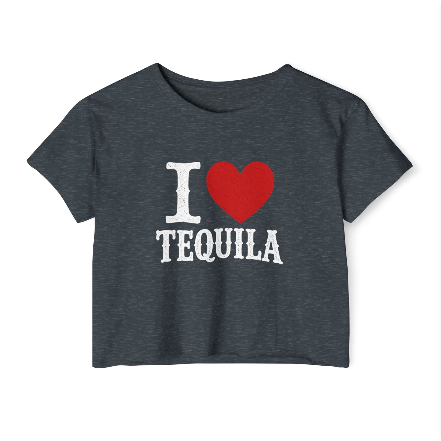 I Heart Tequila Cropped Tee | Funny Tequila Shirt | Festival Crop Top | Country Concert Outfit | Girls Trip Shirt | Western Boutique Style