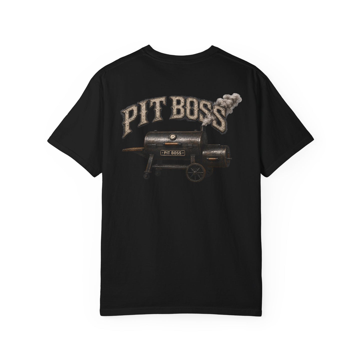 Pit Boss BBQ Shirt, Smoker Graphic Tee, Low and Slow Tshirt, Backyard BBQ Shirt, Grill Master Tee, Vintage Washed BBQ Tee