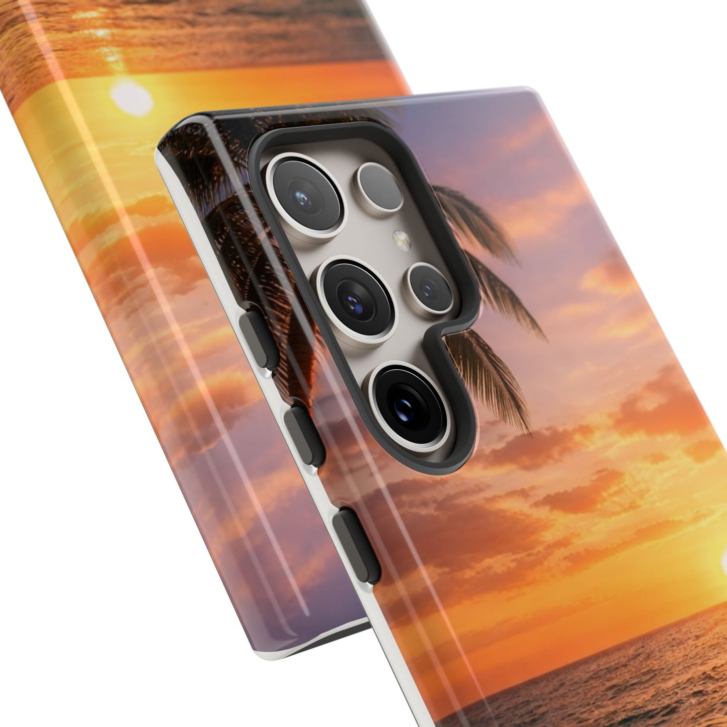 Golden Hour Beach Case — Tropical Palm Sunset Protective Case